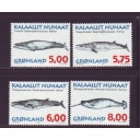 Greenland Sc 319-22 1997 Whales stamp set mint NH