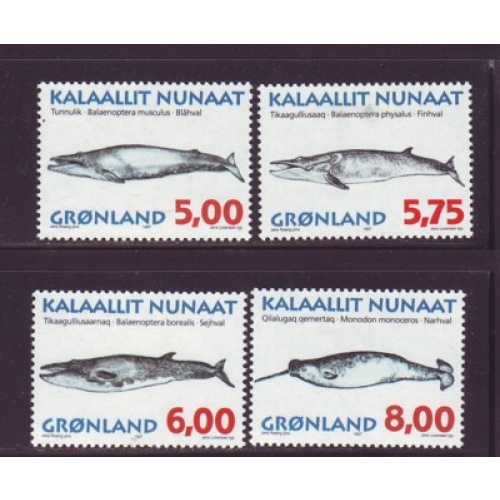 Greenland Sc 319-22 1997 Whales stamp set mint NH