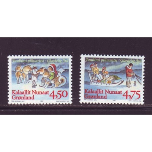 Greenland Sc 327-28 1997 Christmas stamp set mint NH
