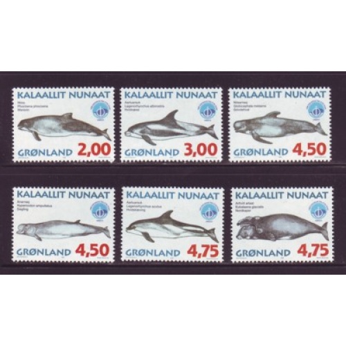 Greenland Sc 329-34 1998 Whales stamp set mint NH
