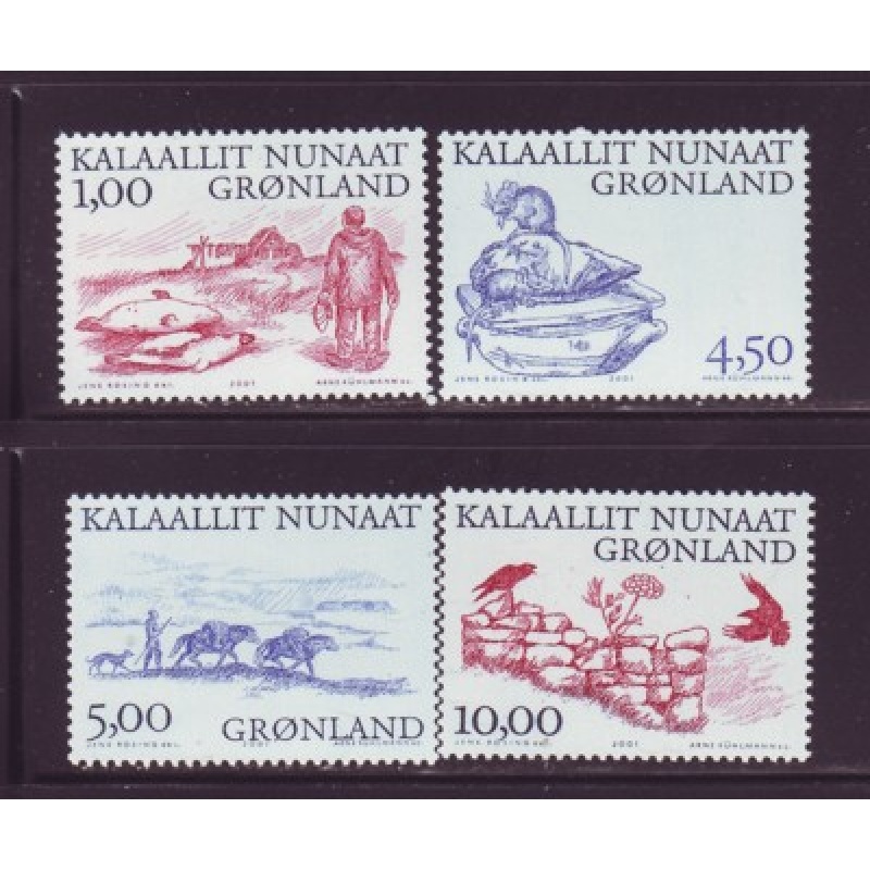 Greenland Sc 380-83 2001 Viking Arctic Life stamp set mint NH