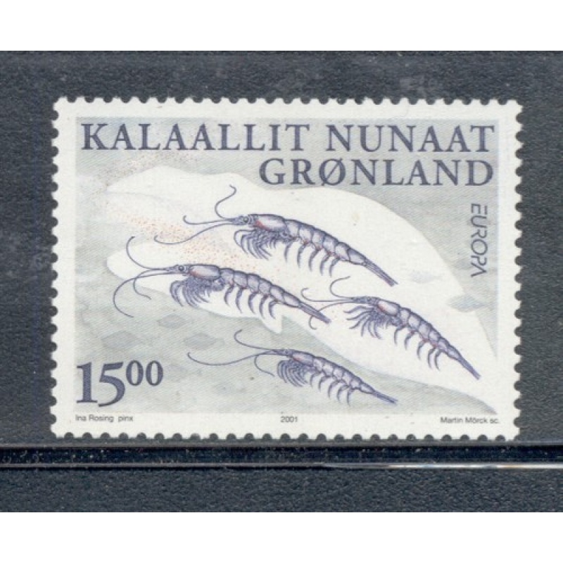 Greenland Sc 386 2001 Europa, Shrimp, stamp mint NH