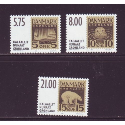 Greenland Sc 387-89 2001 unissued stamp designs stamp set mint NH