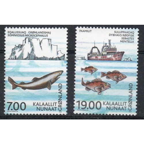 Greenland Sc 401-02 2002 Sea Council stamp set mint NH