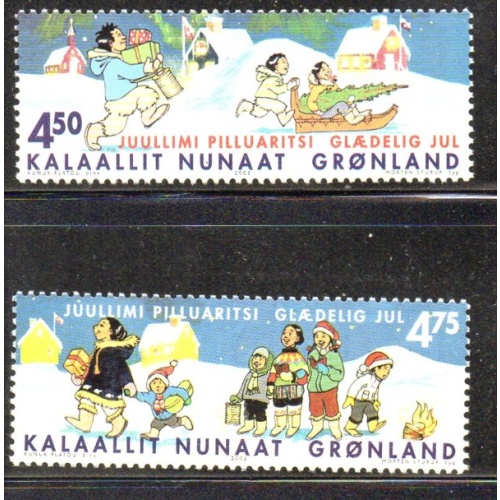 Greenland Sc 403-04 2002 Christmas stamp set mint NH