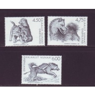 Greenland Sc 409-11 2003 sled dogs stamp set mint NH