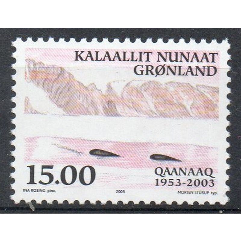 Greenland Sc  413 2003 50th Anniversary Qaanaag stamp mint NH