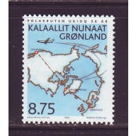 Greenland Sc  424 50th Anniversary Polar Air Route stamp mint NH