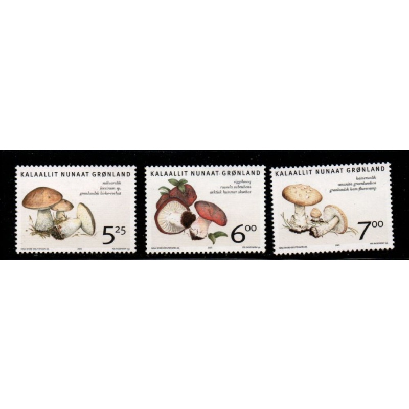 Greenland Sc 446-48 2005 Mushrooms stamp set mint NH