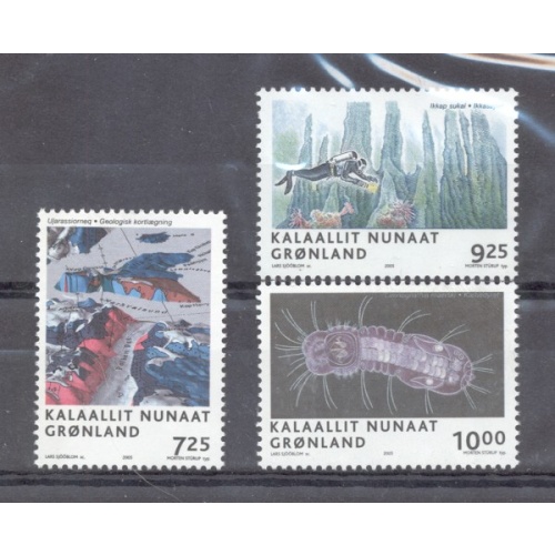 Greenland Sc 456-458  2005 Science stamp set mint NH