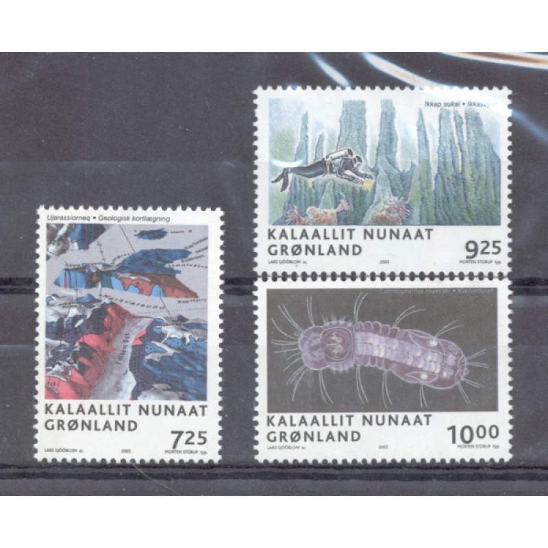 Greenland Sc 456-458  2005 Science stamp set mint NH