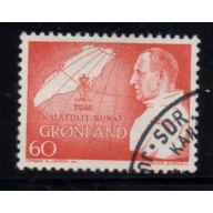 Greenland Sc 70 1969 70th Birthday Frederik IX stamp  used