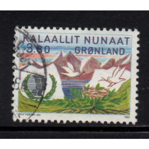 Greenland Sc 163 1985 Queen Mother Ingrid stamp used