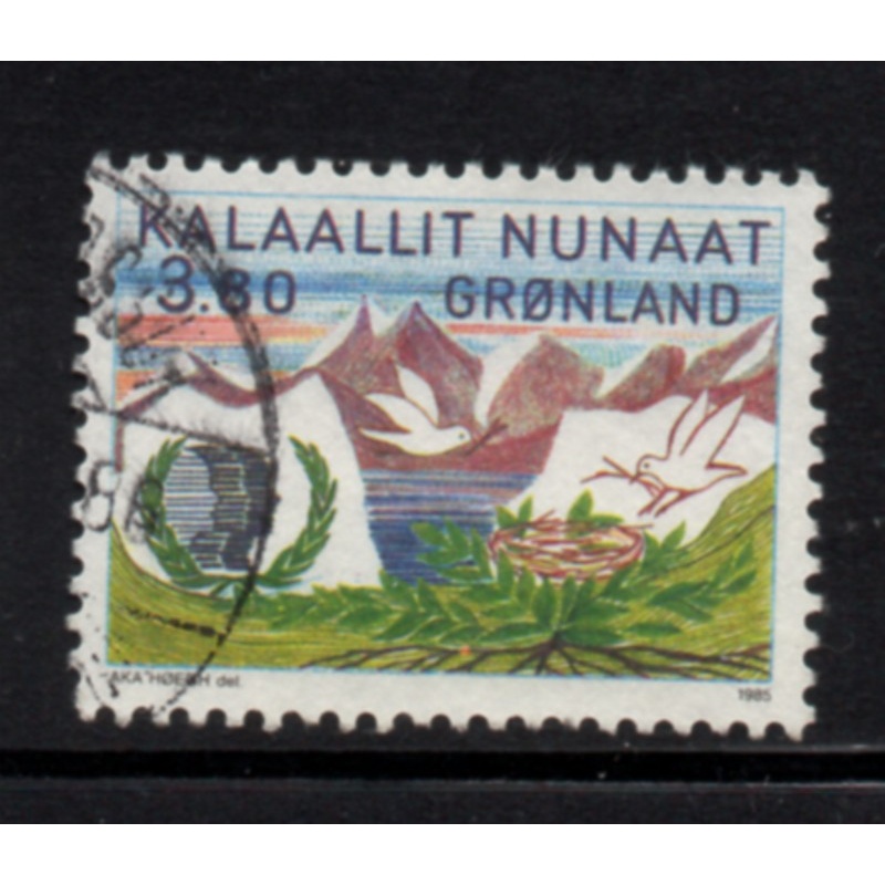 Greenland Sc 163 1985 Queen Mother Ingrid stamp used