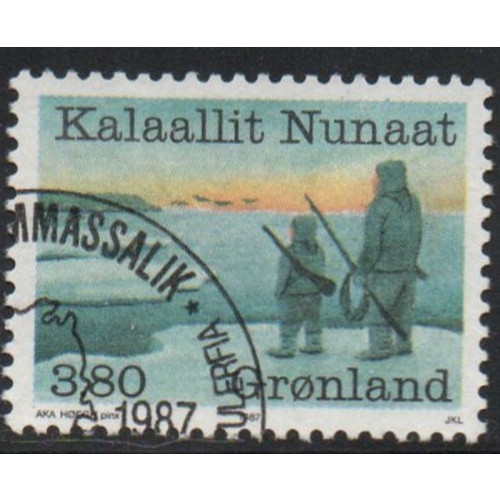 Greenland Sc 176 1987 Fishing Sealing Whaling stamp used