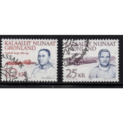 Greenland Sc 231-232 1990 Lynge & Lynge stamp set used