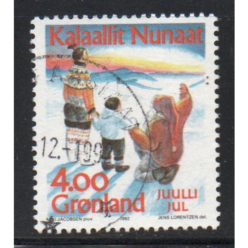 Greenland Sc 254 1992 Christmas stamp used
