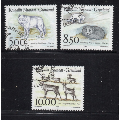 Greenland Sc 262-4 1993 Wildlife stamp set used