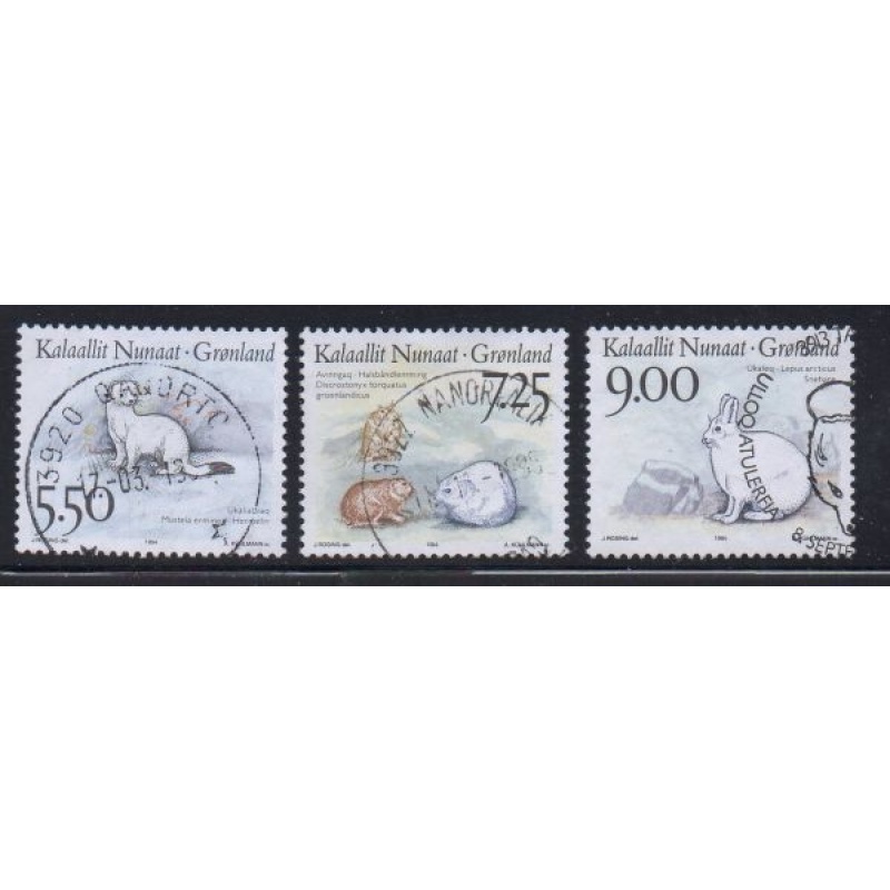 Greenland Sc 270-272 1994 Wildlife stamp set used