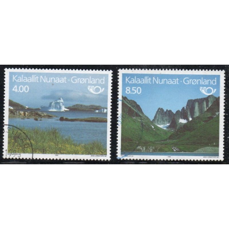 Greenland Sc 289-90 1995 Tourism Iceberg Mountains stamp setused