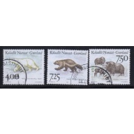 Greenland Sc 296-98 1995 Native Animals stamp set used
