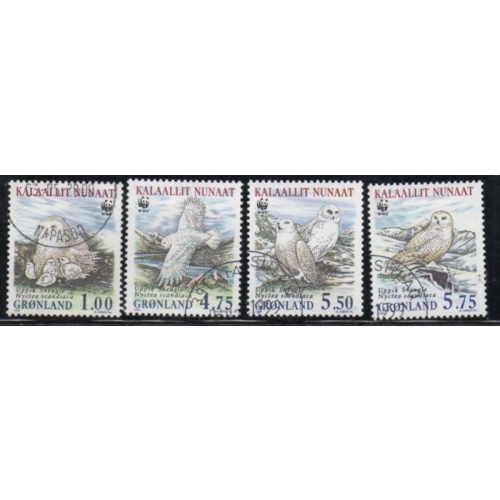 Greenland Sc 344-347 1999 Owls stamp set used