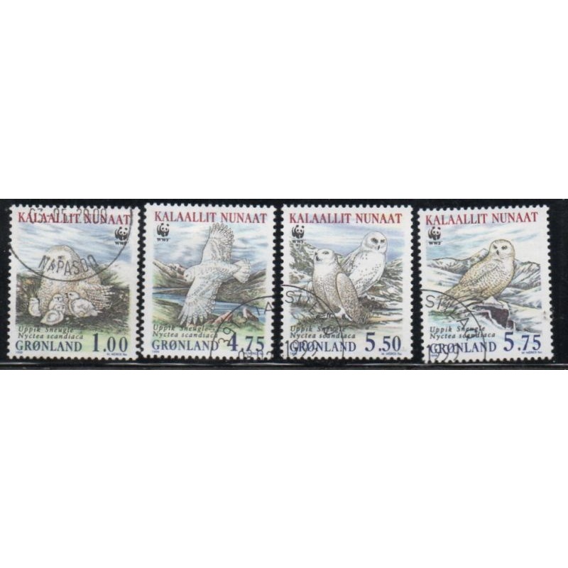 Greenland Sc 344-347 1999 Owls stamp set used