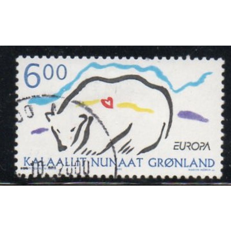 Greenland Sc 348 1999 Europa Polar Bear stamp used
