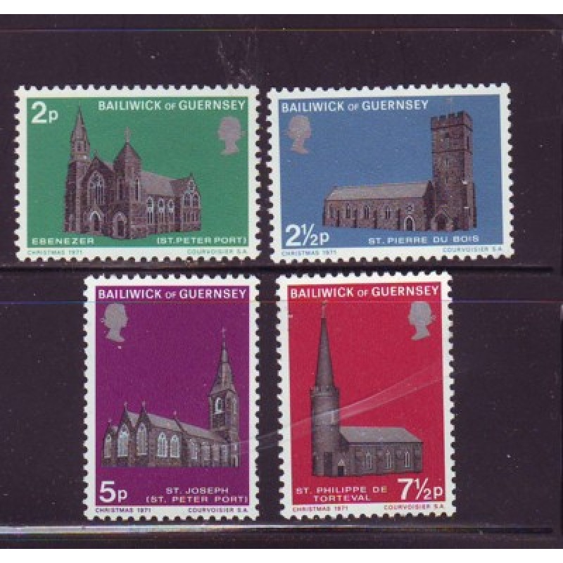 Guernsey Sc 60-63 1971 Churches Christmas stamp set mint NH