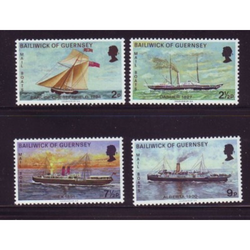 Guernsey Sc 64-67 1972 Mail Boats stamp set mint NH