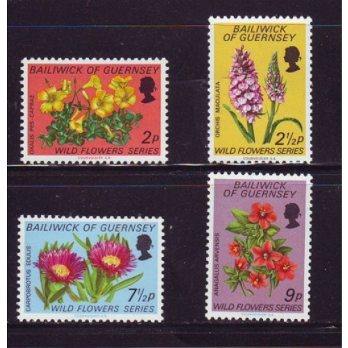 Guernsey Sc 69-72  1972 Flowers stamp set mint NH