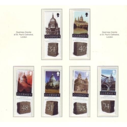 Guernsey Sc 1004-1009 2008 St Paul's Cathedral Anniversary stamp set mint NH