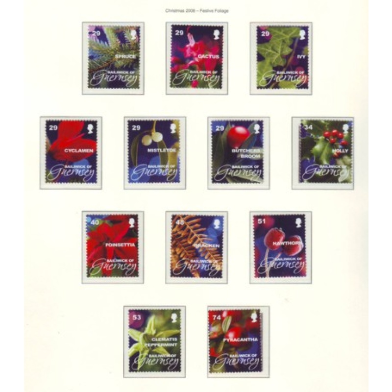 Guernsey Sc 1010-1021 2008 Christmas stamp set mint NH