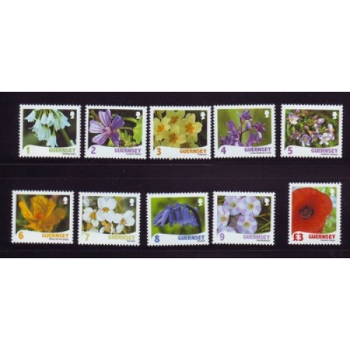 Guernsey Sc 1029-1038 2009 Flowers stamp set mint NH