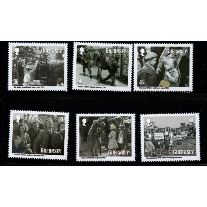 Guernsey Sc 1099-1104 2010 Evacuation of Guernsey stamp set mint NH