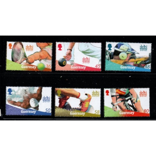 Guernsey Sc 1105-1110 2010 Commonwealth Games stamp set mint NH