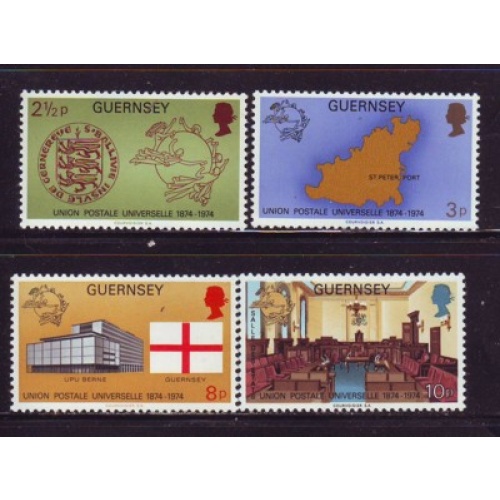 Guernsey Sc 111-114 1974 UPU Anniversary stamp set mint NH
