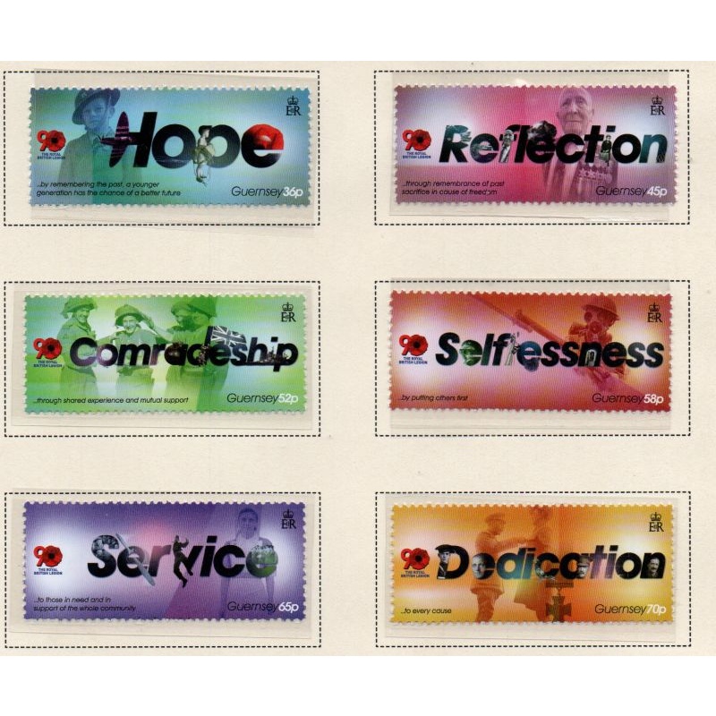 Guernsey Sc 1118-1123 2011 royal British Legion stamp set mint NH