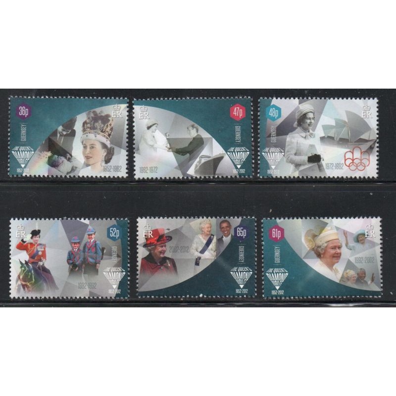Guernsey Sc 1154-1159 2012 60th Anniversary QE II stamp set mint NH