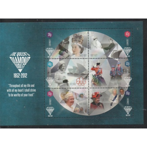 Guernsey Sc 1159a 2012 Diamon Jubilee QE II stamp sheet mint NH