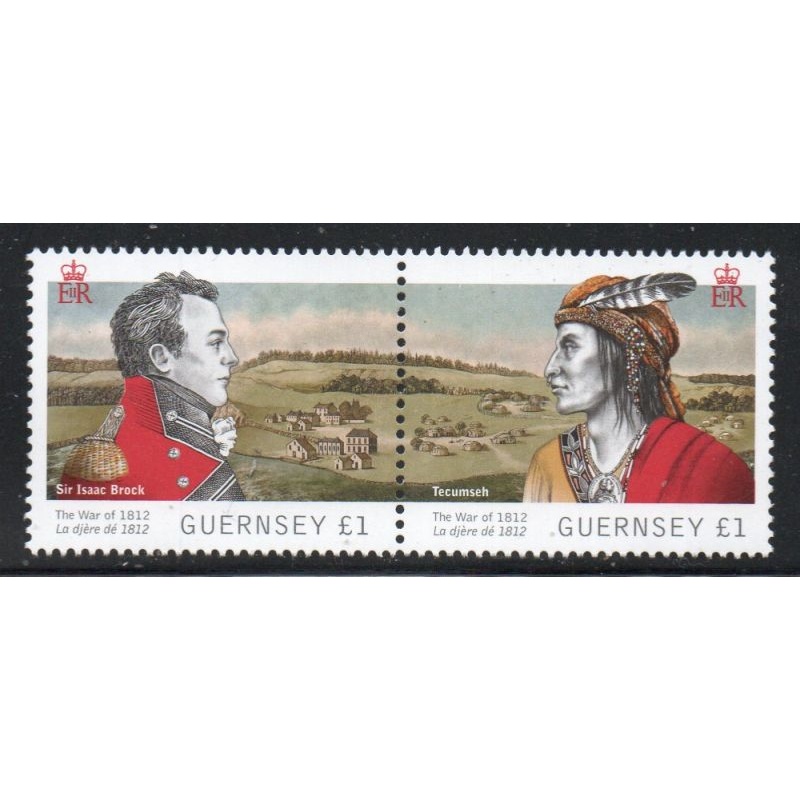 Guernsey Sc 1172 2012 War of 1812 Brock Tecumseh stamp set mint NH