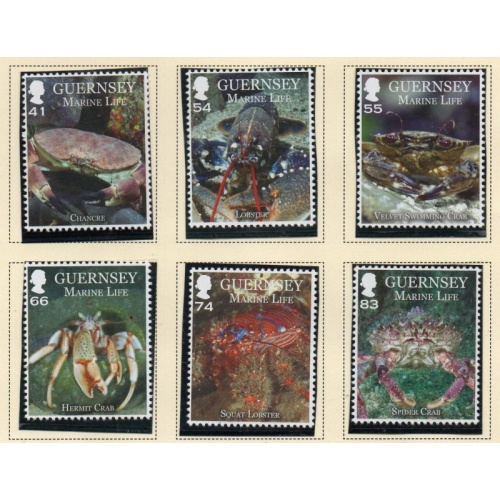 Guernsey Sc 1260-1265 2014 Marine Life stamp set mint NH