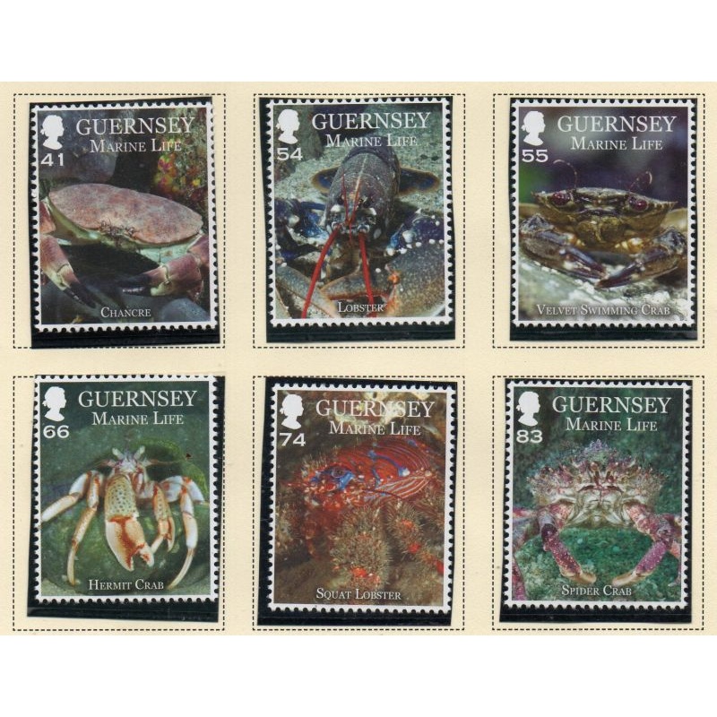 Guernsey Sc 1260-1265 2014 Marine Life stamp set mint NH