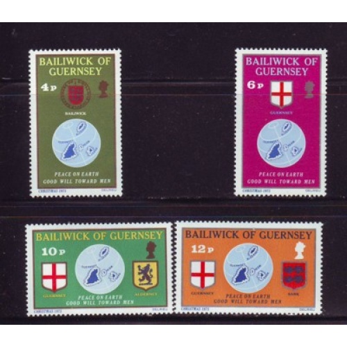 Guernsey Sc 127-130 1975 Christmas  stamp set mint NH