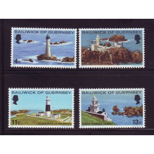 Guernsey Sc 131-134 1976 Lighthouses stamp set mint NH