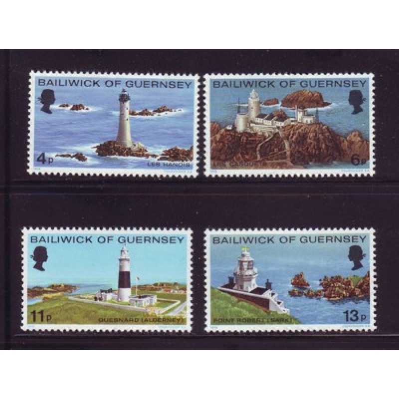 Guernsey Sc 131-134 1976 Lighthouses stamp set mint NH