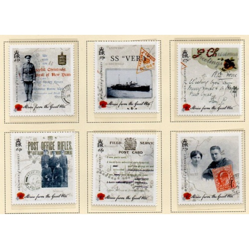 Guernsey Sc 1320-1325 2015 World War I Anniversary stamp set mint NH