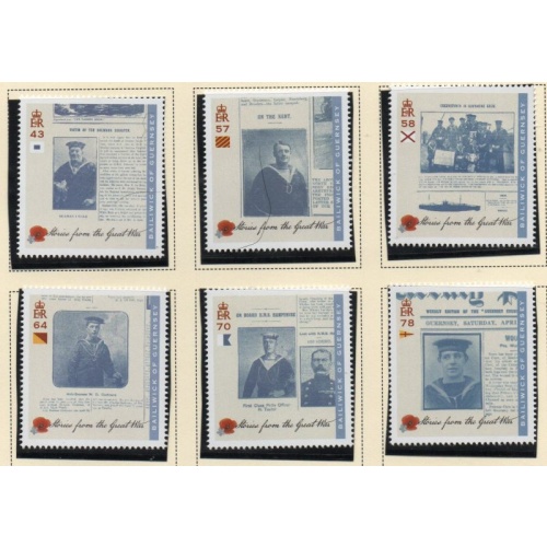 Guernsey Sc 1367-1372 2016  Anniversary World War I stamp set mint NH