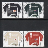 Guernsey Sc 1390-1393  2017 Sweater &  Flags stamp set mint NH