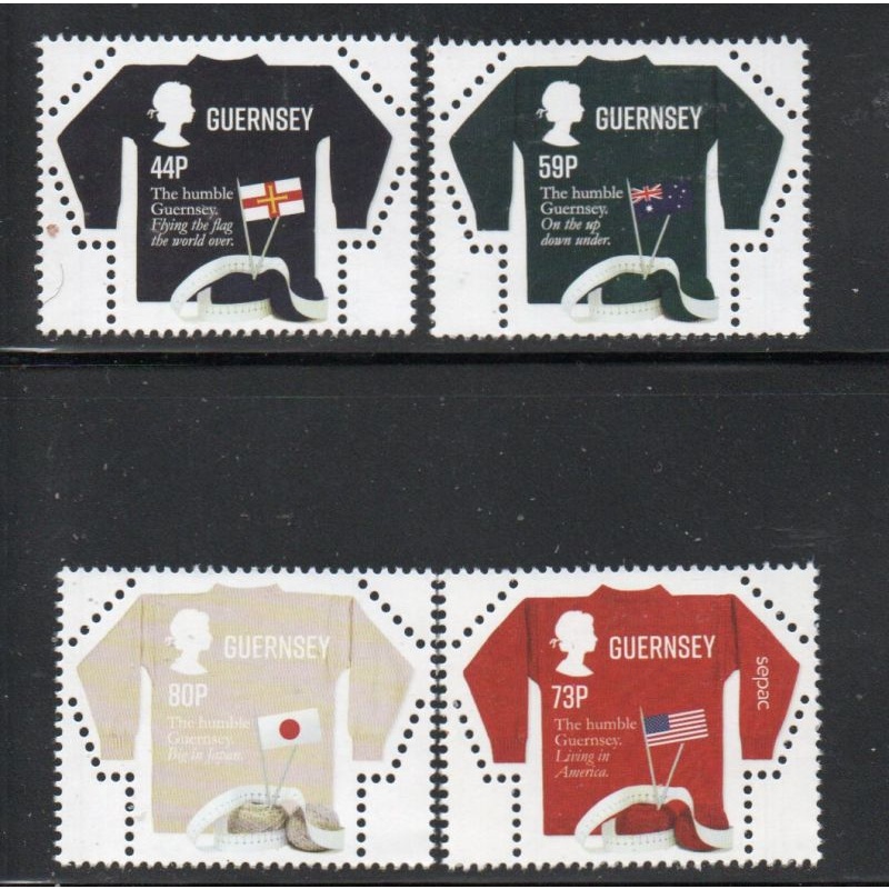 Guernsey Sc 1390-1393  2017 Sweater &  Flags stamp set mint NH